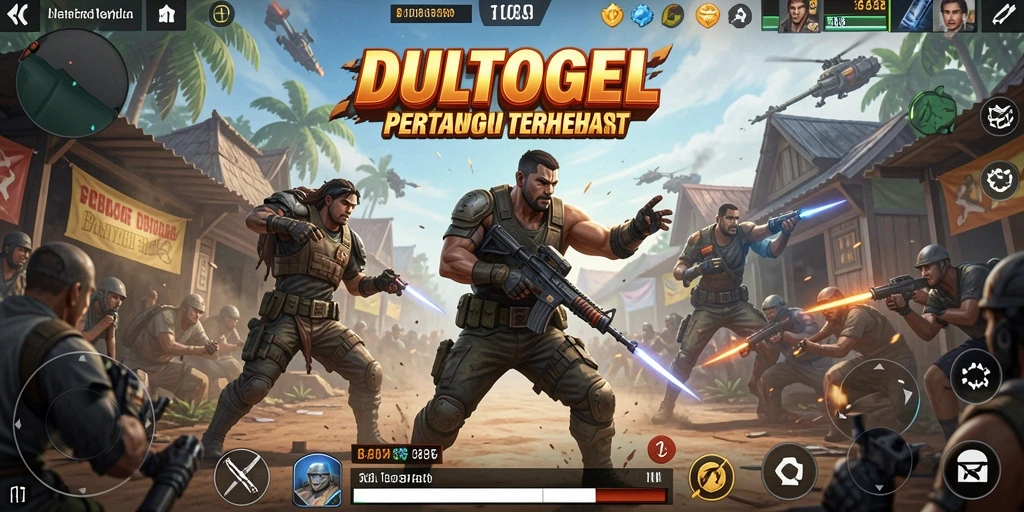 Gameplay seru DULTOGEL dengan aksi pertarungan Battle Royale.